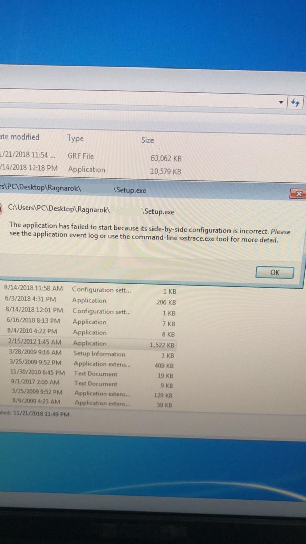 side-by-side configuration is incorrect