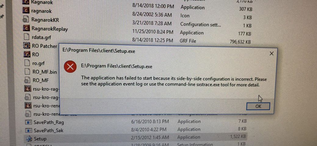 windows configuration incorrect ragnarok