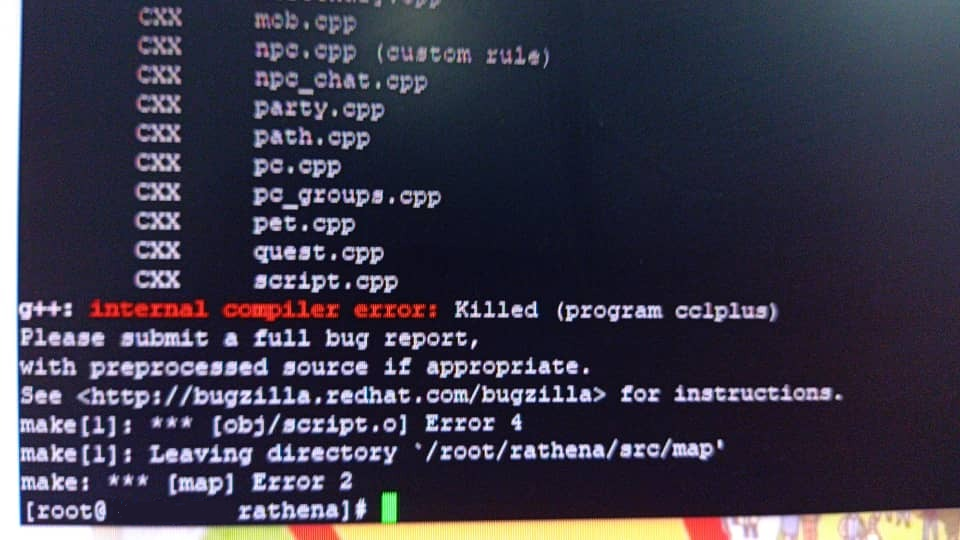 Error Killed Cc1plus Semasa Compiling Rathena