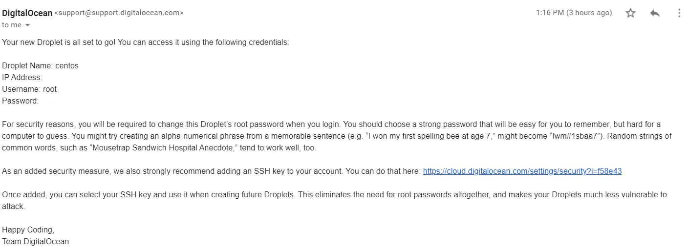 access digital ocean root
