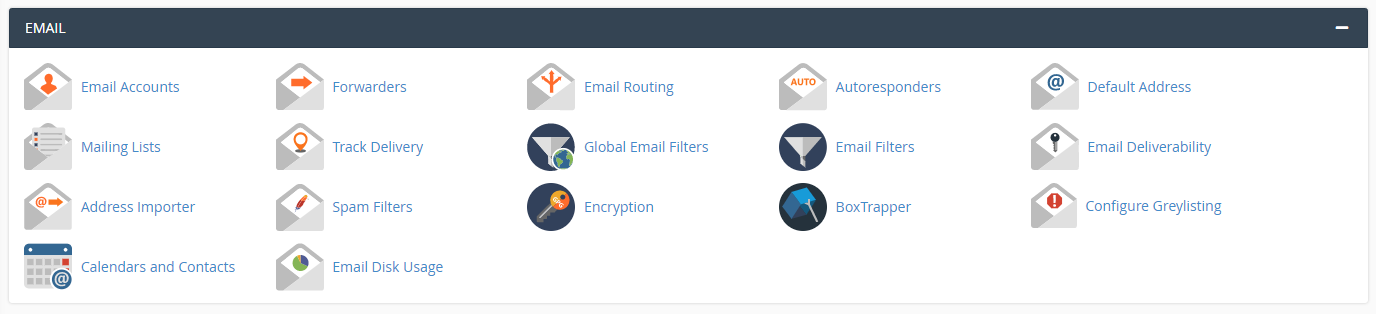 email menu cpanel
